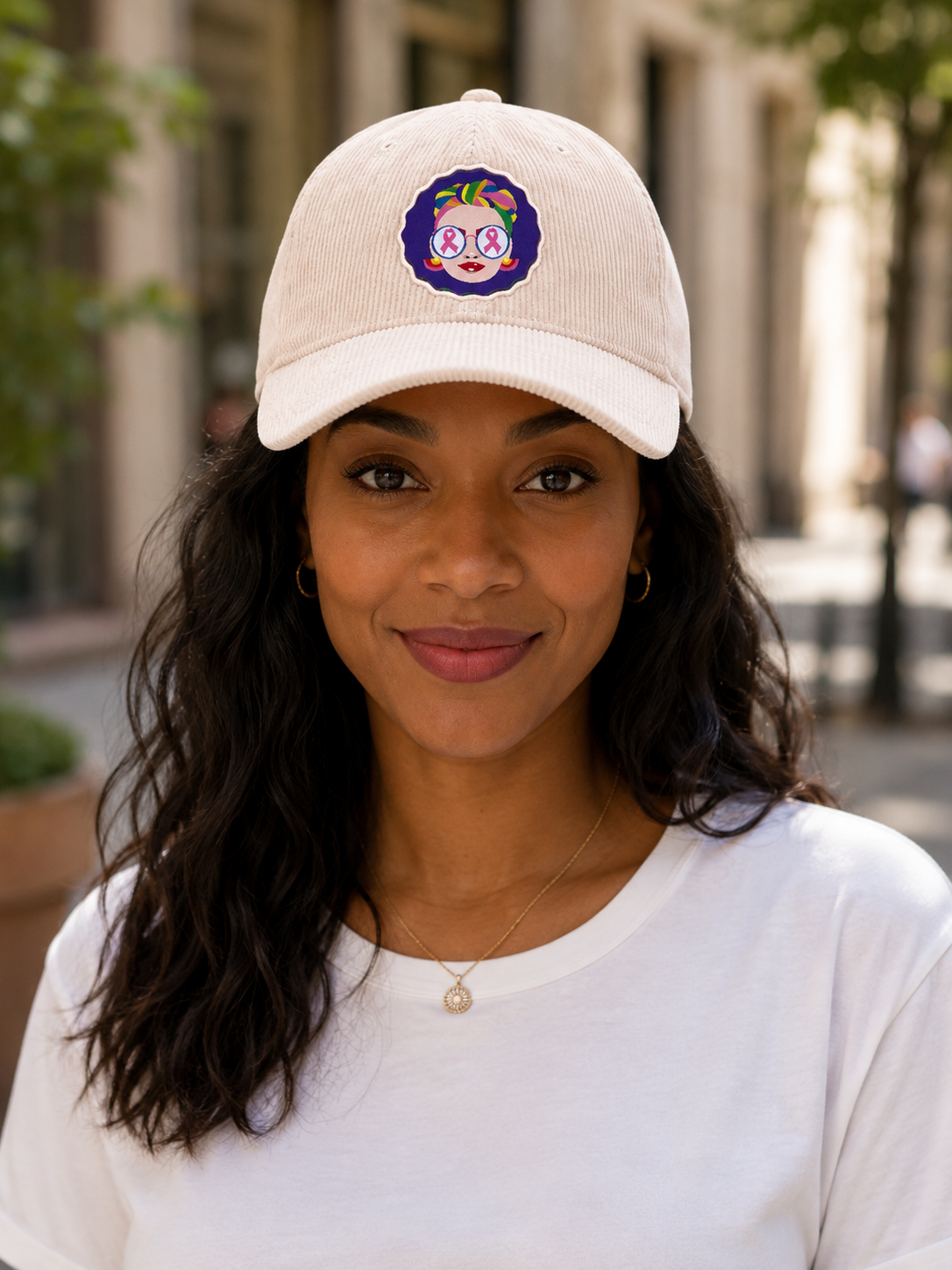 Casquette velours côtelé Cancer du sein