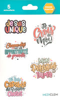 Planche de 5 stickers PENSEE POSITIVE