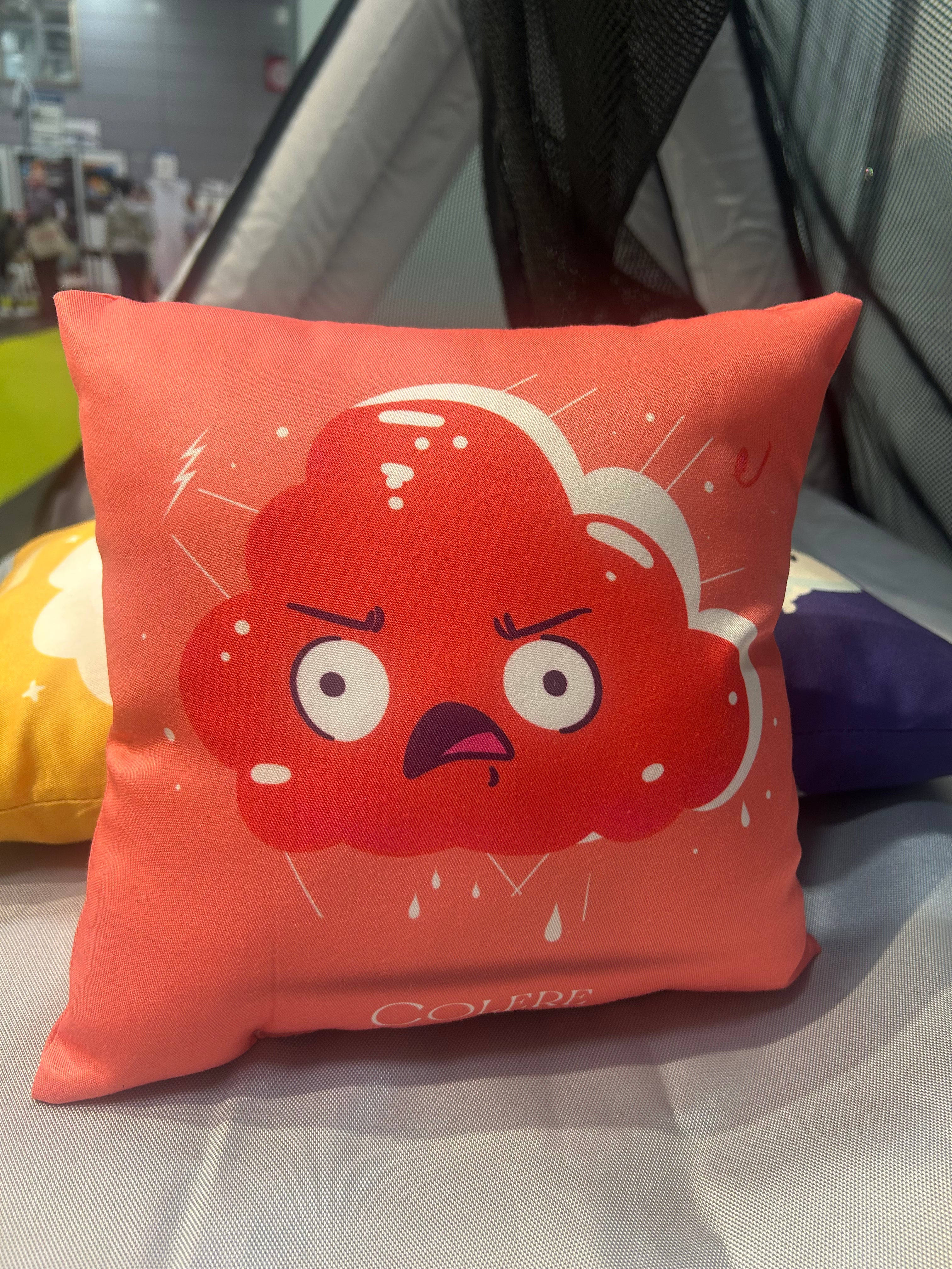 LOT DE 4 COUSSINS EMOTIONS JOIE, COLERE, TRISTESSE, PEUR