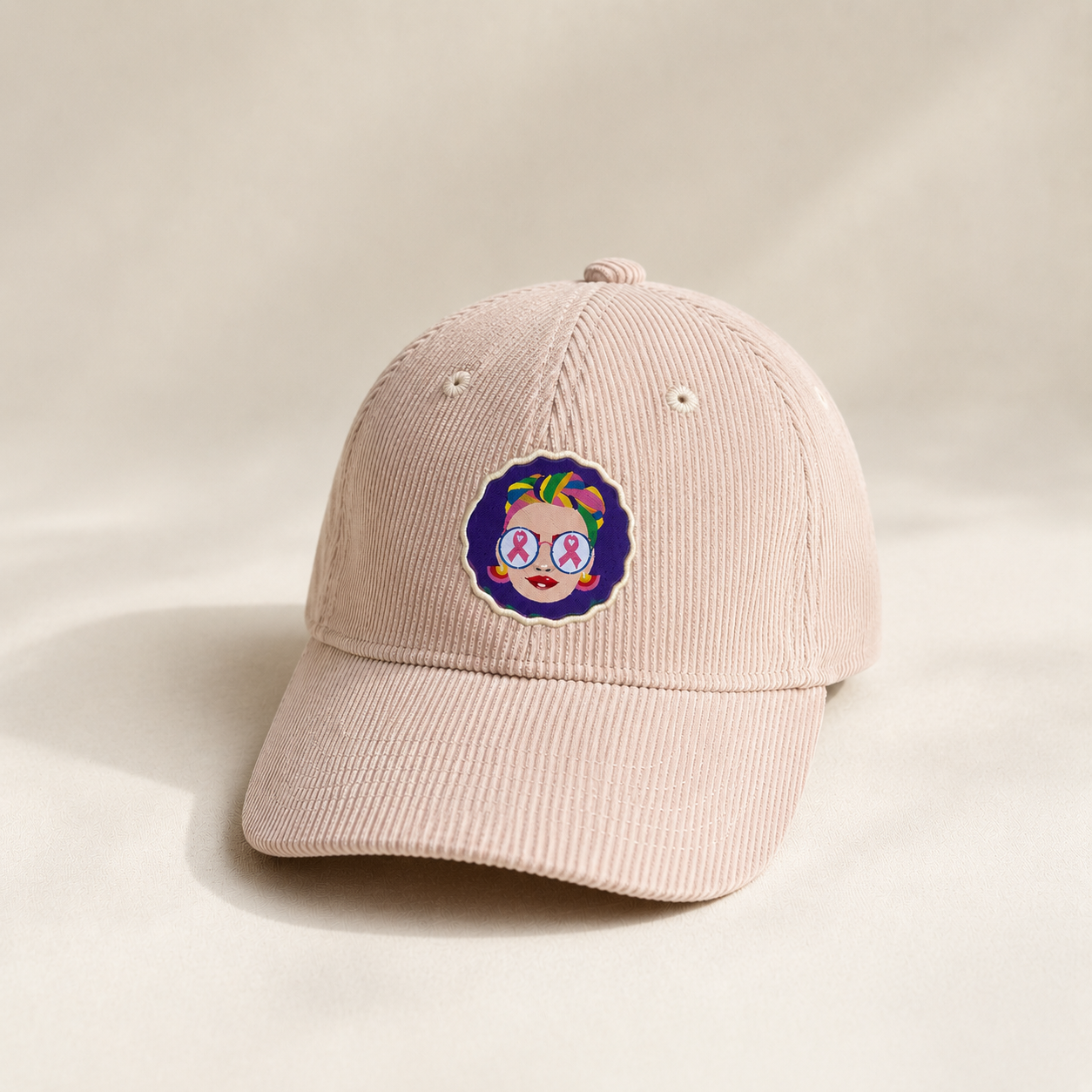 Casquette velours côtelé Cancer du sein