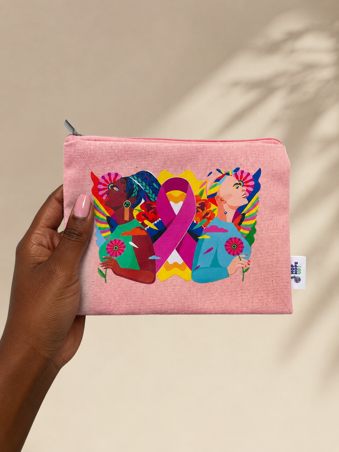 Pochette accessoires zippée Cancer du sein