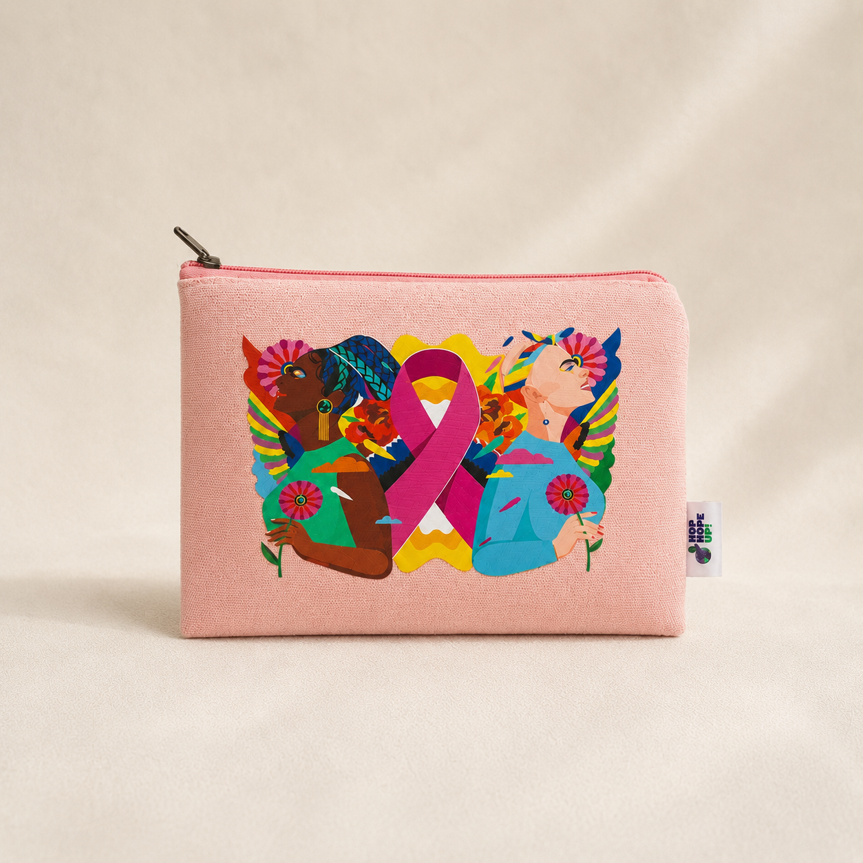Pochette accessoires zippée Cancer du sein