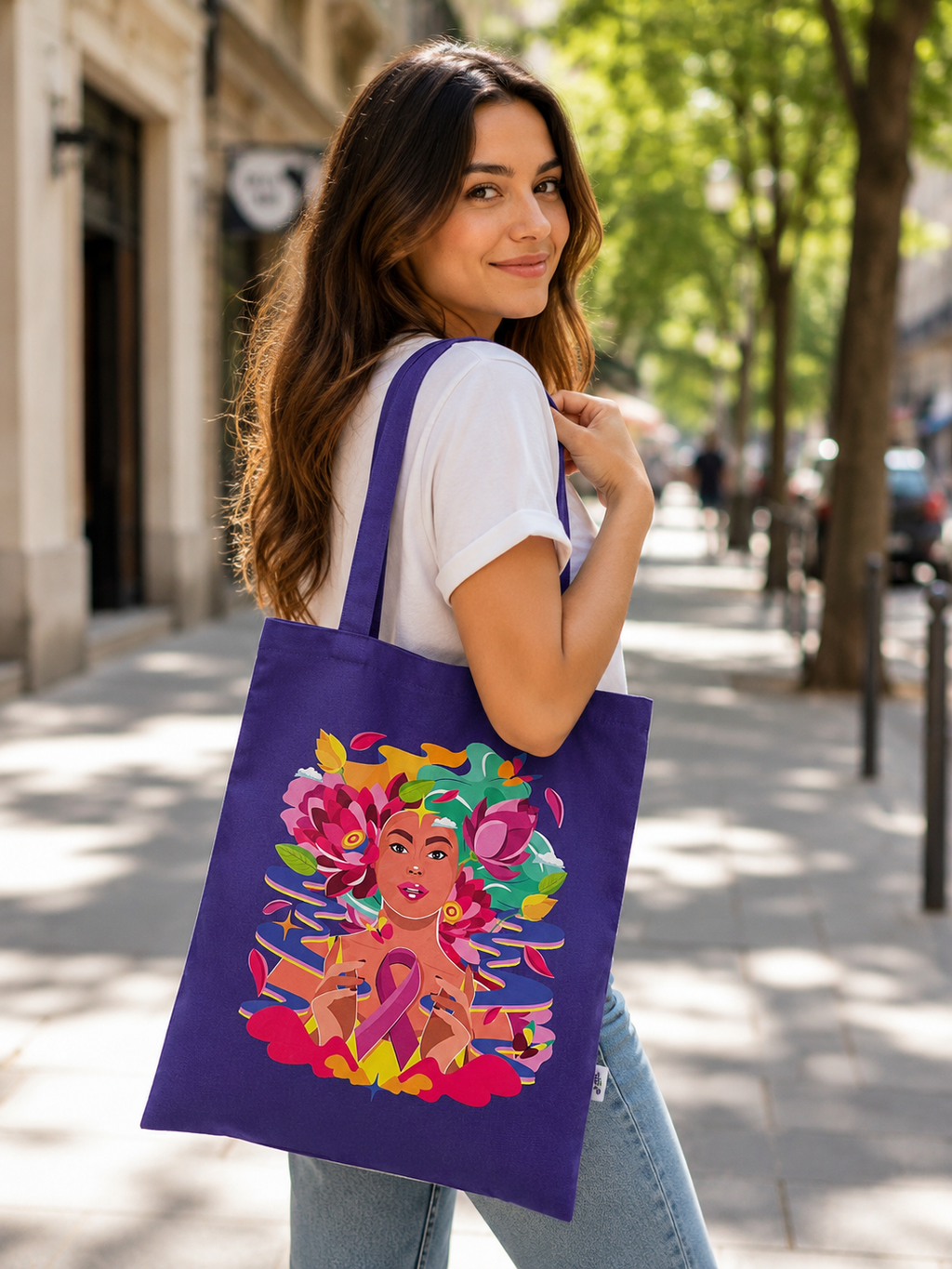 Tote Bag zippé Cancer du sein